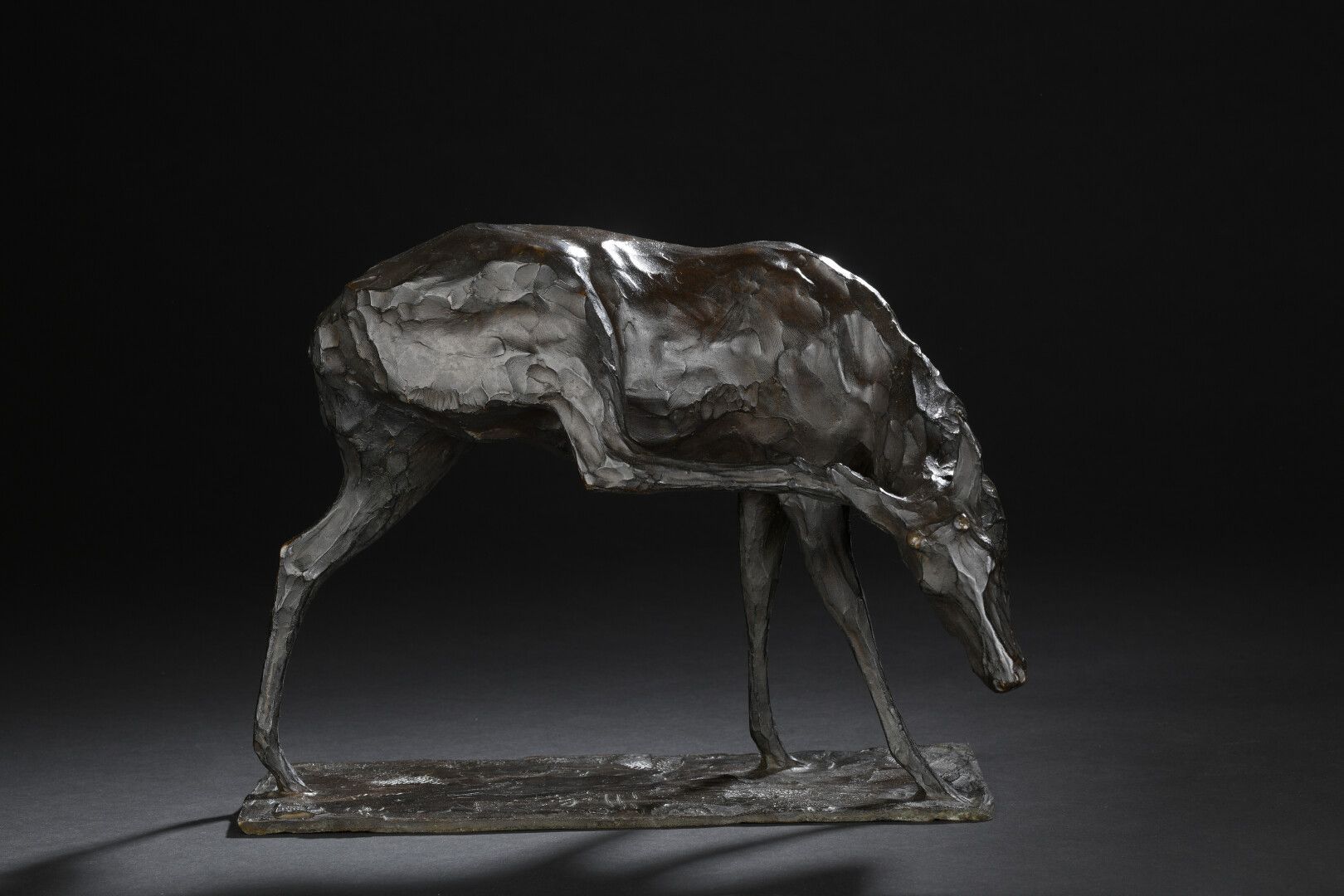 Null 伦勃朗-布加蒂 (1884-1916)


年轻的鹿在挠脖子，约1906年


黑色铜质证明，有签名，盖有 "Cire perdue Hébrard &hellip;
