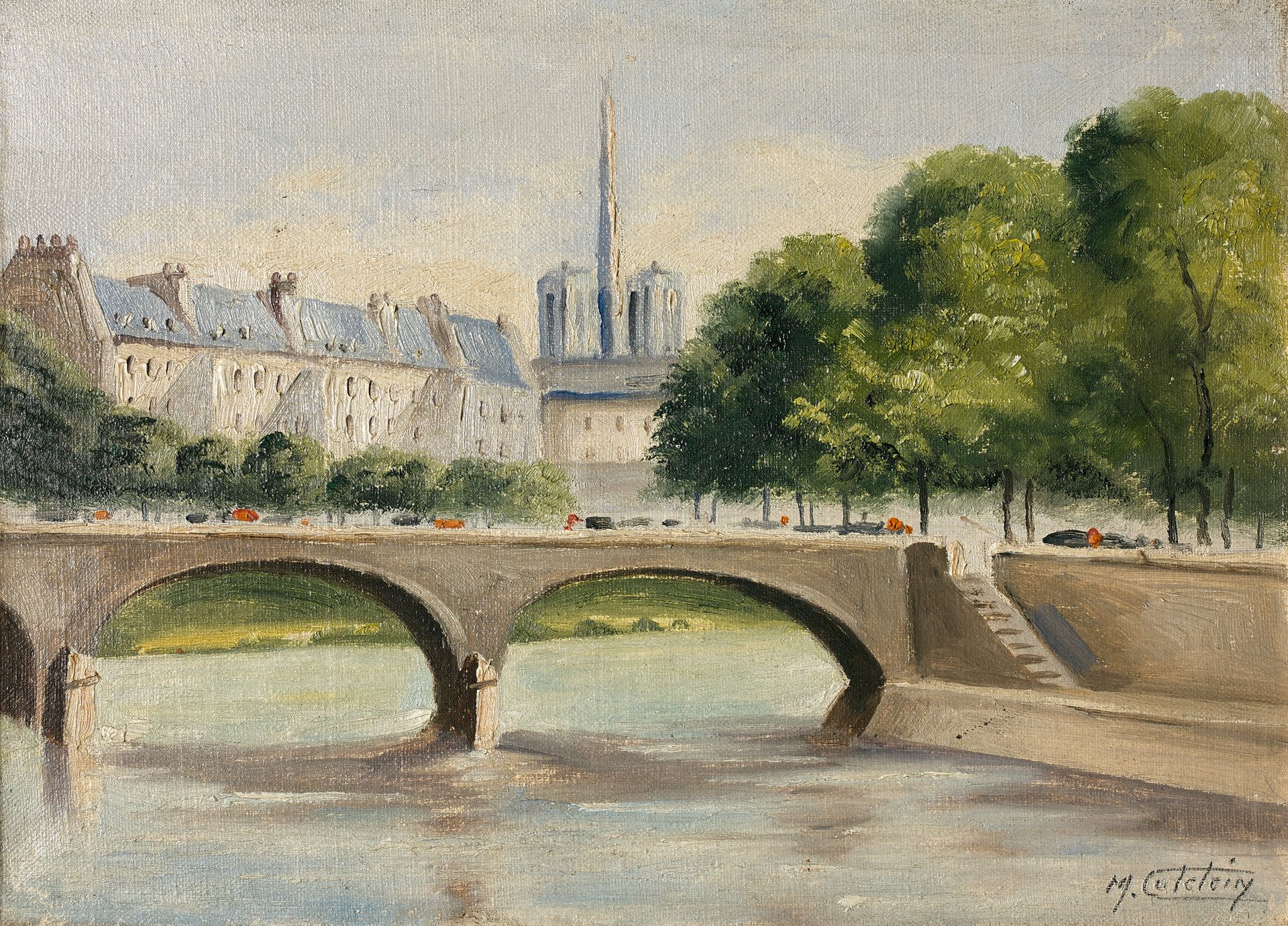 Null Marcel CATELEIN (1907-1972)

"Le pont Marie"

Huile sur toile, signée en ba&hellip;