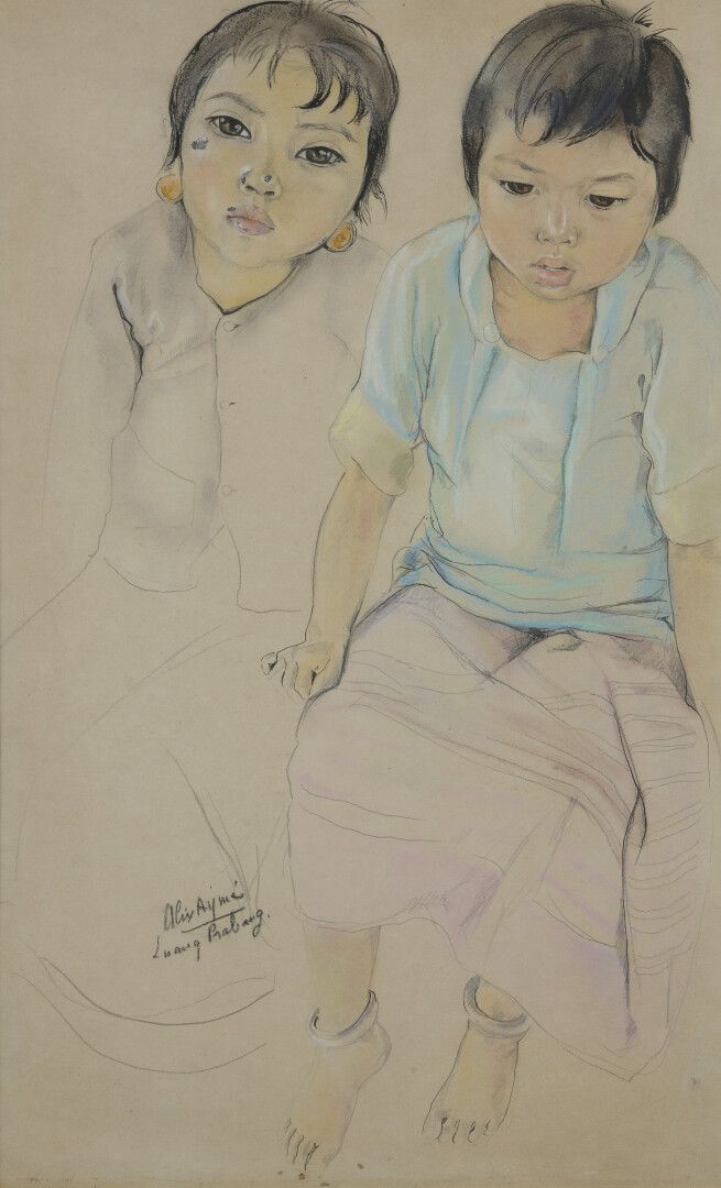 Null 
阿里克斯-艾梅(1894-1989)






两名幼童的肖像






纸上粉彩、墨水和铅笔，已签名并位于






琅勃拉邦左下方。


&hellip;