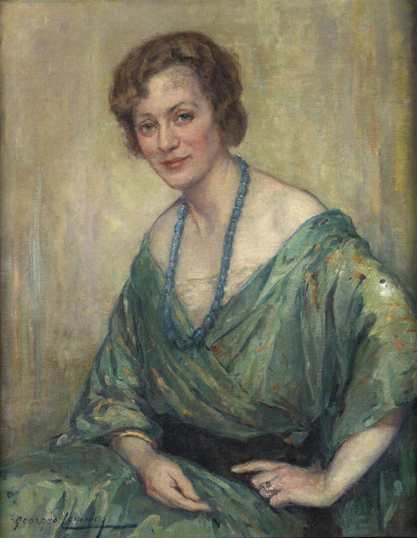 Null Georges LEMMERS (1871-1944)


珍妮特-亨德里克斯-霍尔布斯夫人的画像，她的名字叫韦斯特文斯，1928年。


布面油画，&hellip;