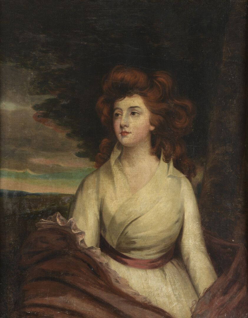 Null 
Ecole ANGLAISE vers 1820, suiveur de John HOPPNER 

Portrait de Lady Fever&hellip;