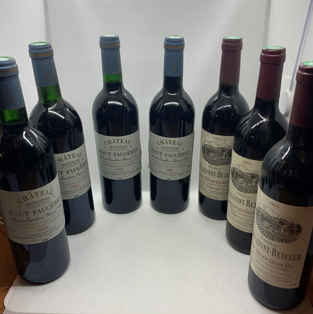 Null 12 bouteilles dont 4 Château FAUGERES Saint-Emilion Grand Cru 1988, 1 base &hellip;