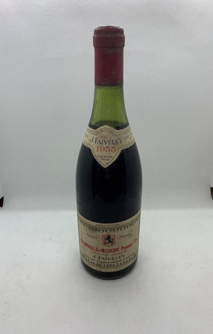 Null 1 bouteille CHAMBOLLE-MUSIGNY PREMIER CRU 1955 de J. Faiveley, basse épaule&hellip;