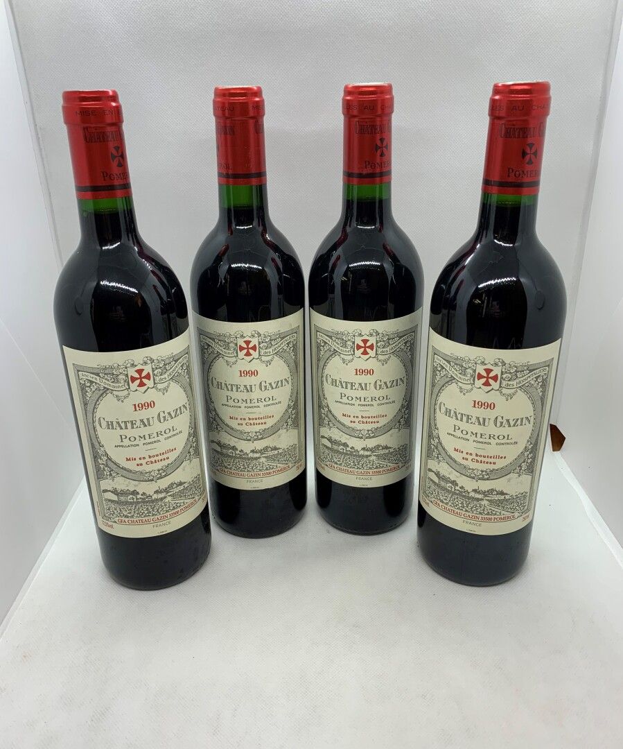 Null 4 bouteilles de Château GAZIN Pomerol 1990