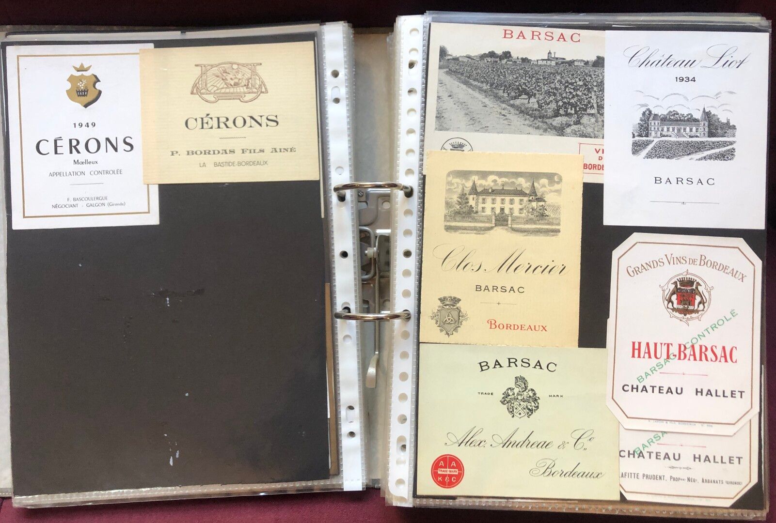Null 2 albums d'environ 1800 étiquettes de vin de Bordeaux des années 30 aux ann&hellip;