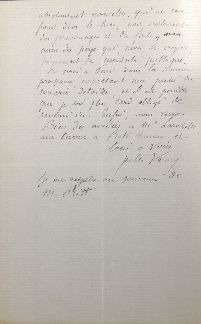 Null VERNE Jules [Nantes, 1828 - Amiens, 1905], French novelist.


	Autograph le&hellip;