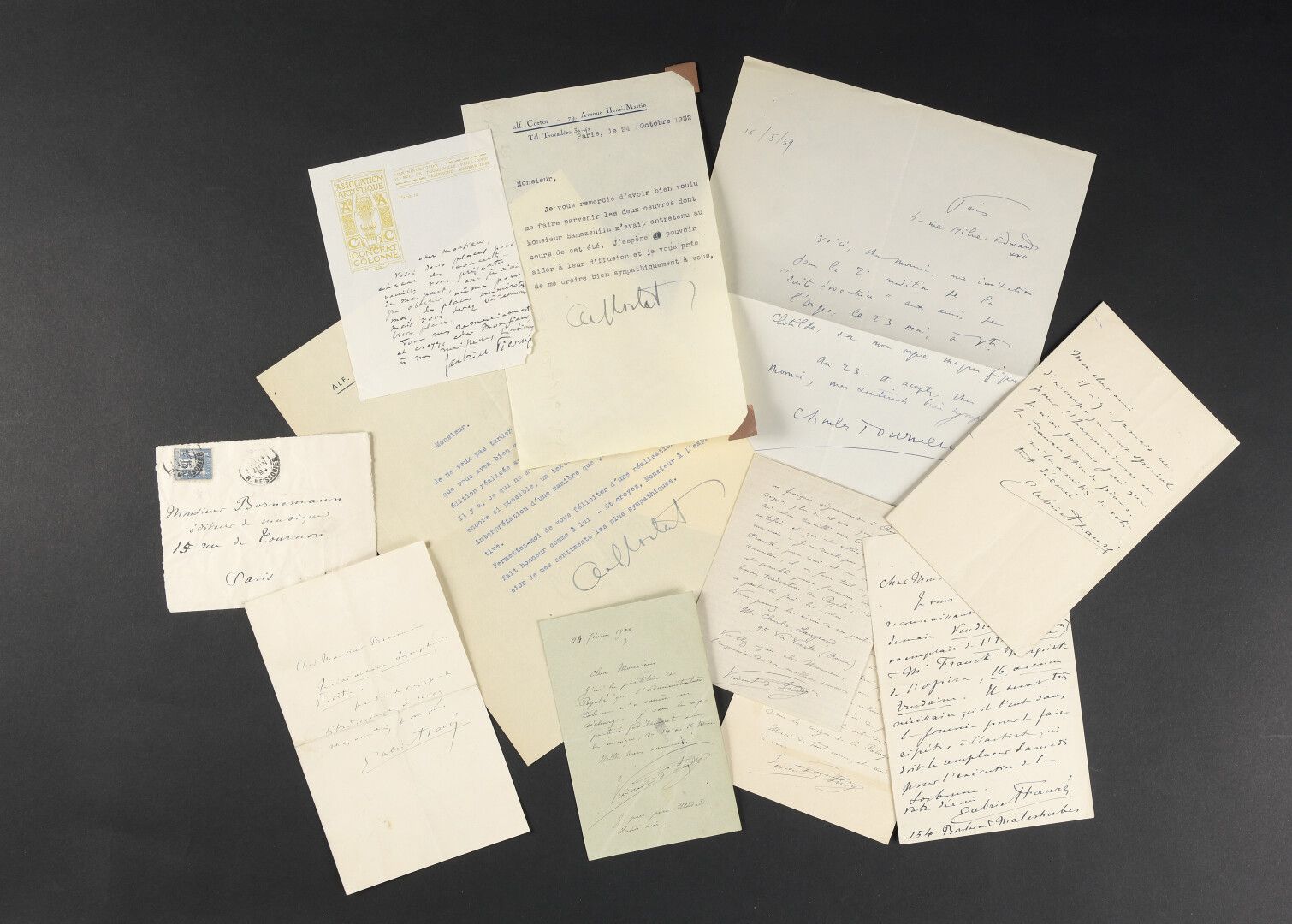 Null MUSIC.


	Set of 10 autograph letters signed by composers, addressed to M. &hellip;