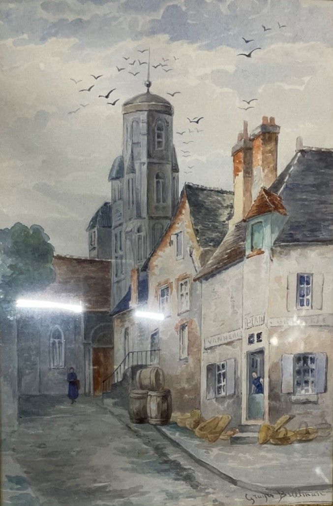 Null 欧仁妮-格吕耶-布里尔曼（1858-？

乡村街道。

右下角有签名的水彩画

32 x 20,5 cm

我们加入了它

乡村风景

粉彩画，右下角&hellip;