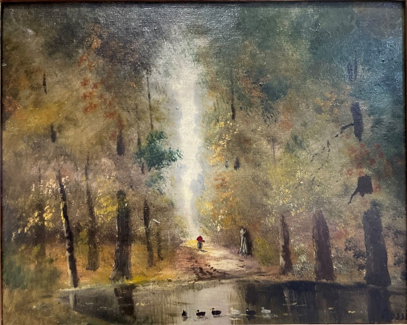 Null 归功于阿尔贝托-罗西（1858-1936）。

女人对着鸭子池塘讨价还价

布面油画，右下方有签名。

33 x 41厘米