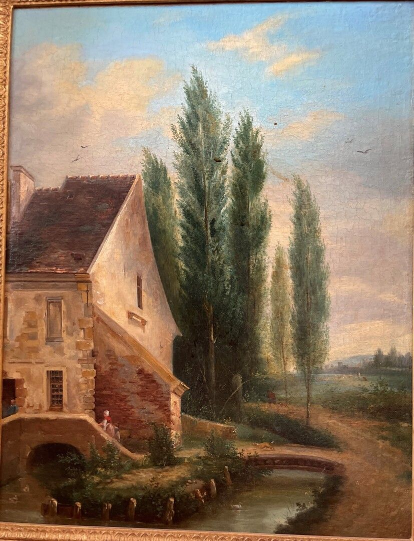 Null 1820年左右的法国学校，让-维克多-贝尔坦的随行人员

水边的小屋

布面油画

54,5 x 42,5 cm

修缮