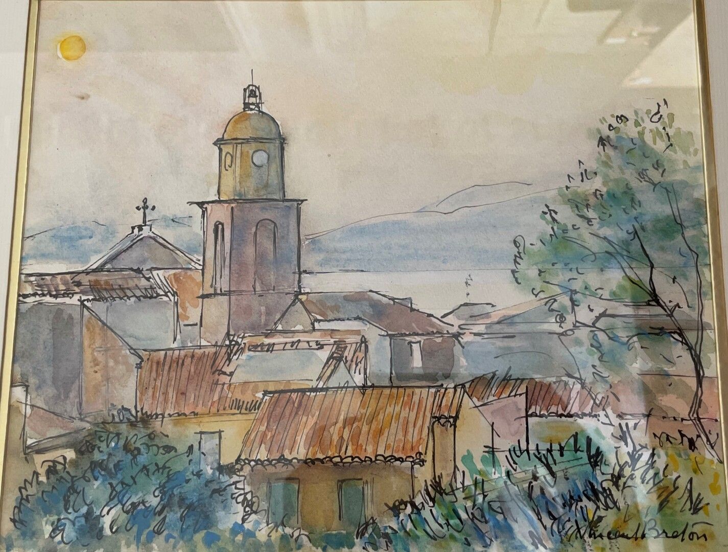 Null Vincent BRETON (1919)

圣特罗佩的景色

纸上水彩画，右下角有签名

21.5 x 26 cm