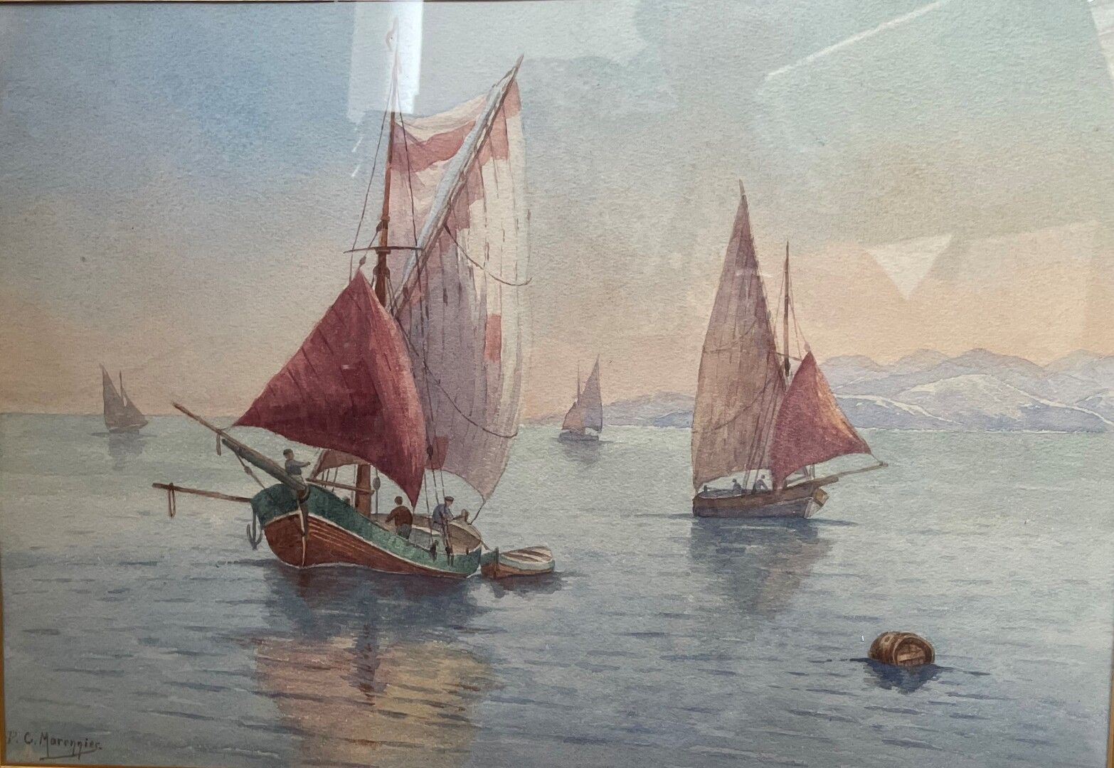 Null 法国学校 20世纪

海事

左下角有签名的水彩画PG MARONNIER

30 x 44厘米的视线。