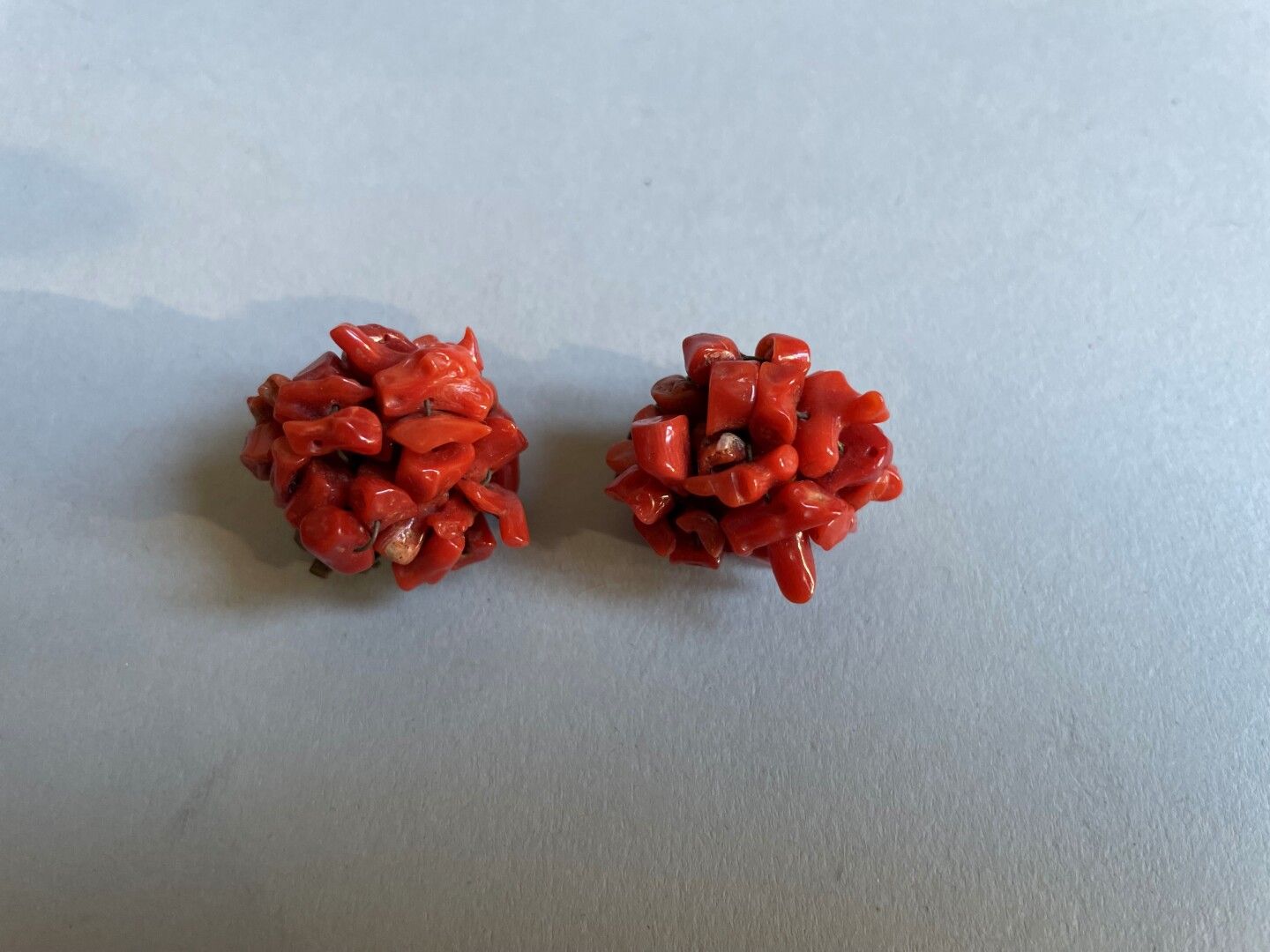 Null Anónimo

Par de clips para las orejas con piedras de coral.