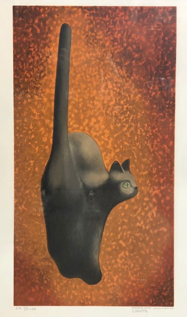 Null 克劳德-霍斯特(1929-2009)

黑猫

彩色石板画，右下角有签名，编号为5/40。Bernheim-Jeune出版商。

74 x 54厘米（&hellip;