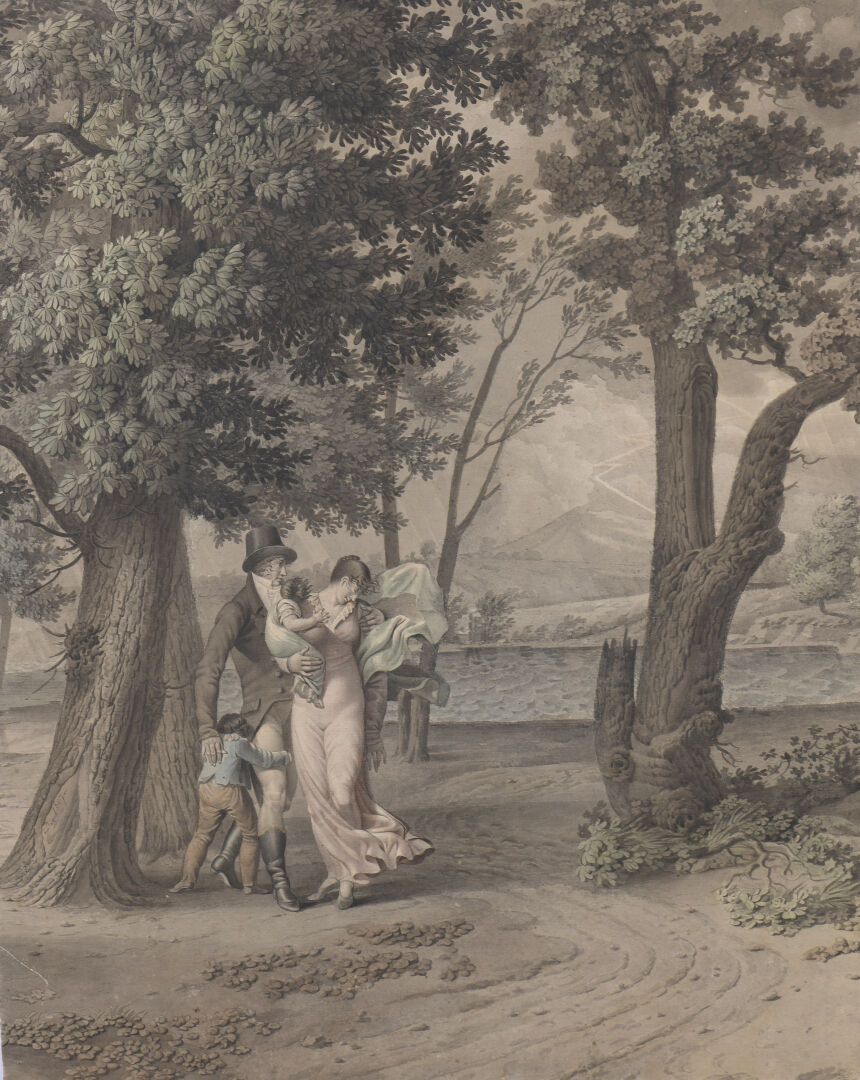 Null Ecole FRANCAISE, 1807 

Surpris par l'orage

Plume et encre grise, aquarell&hellip;