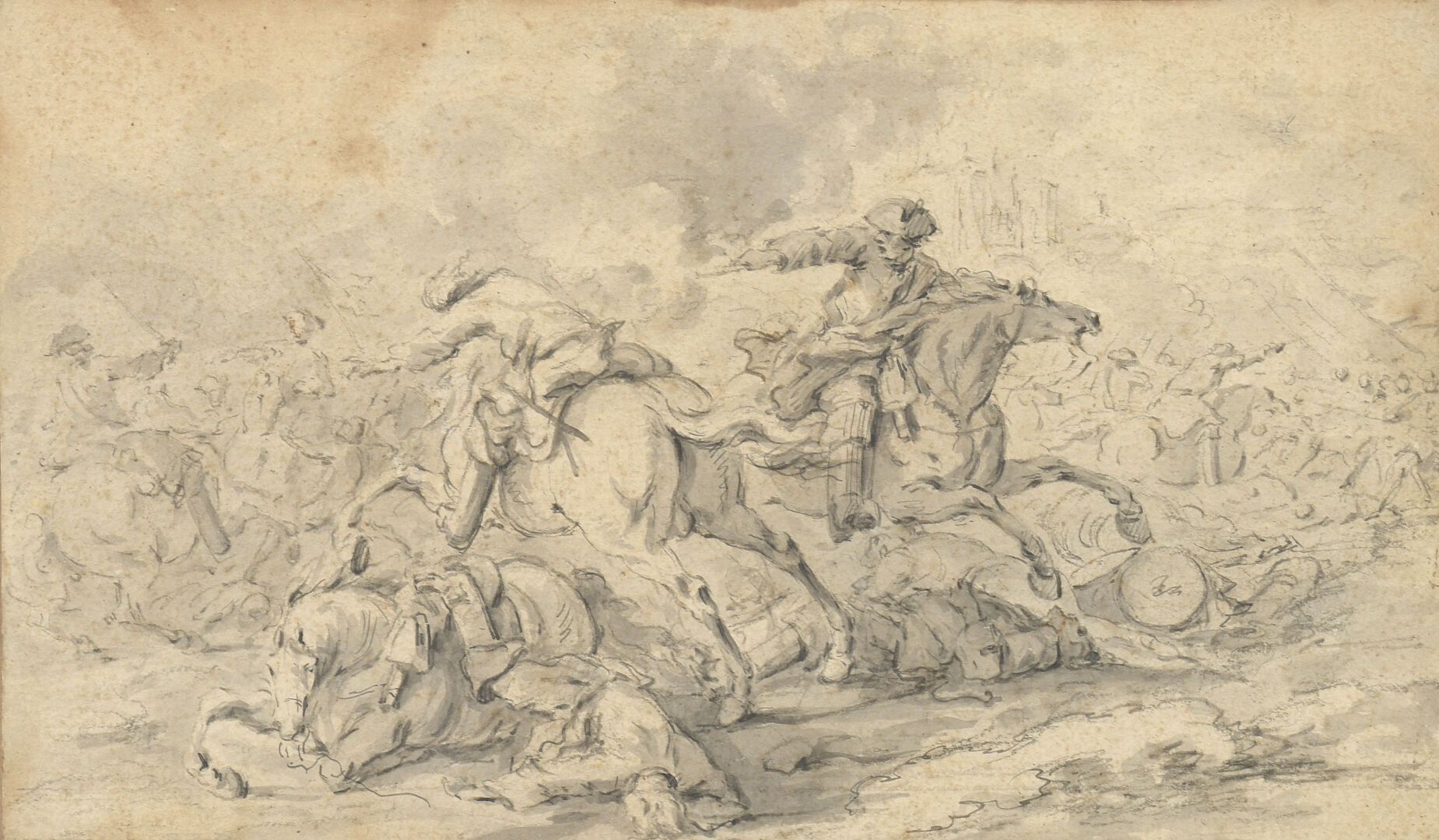 Null Attribué à Charles PARROCEL

(1688 - 1752)

Choc de cavalerie

Plume et enc&hellip;