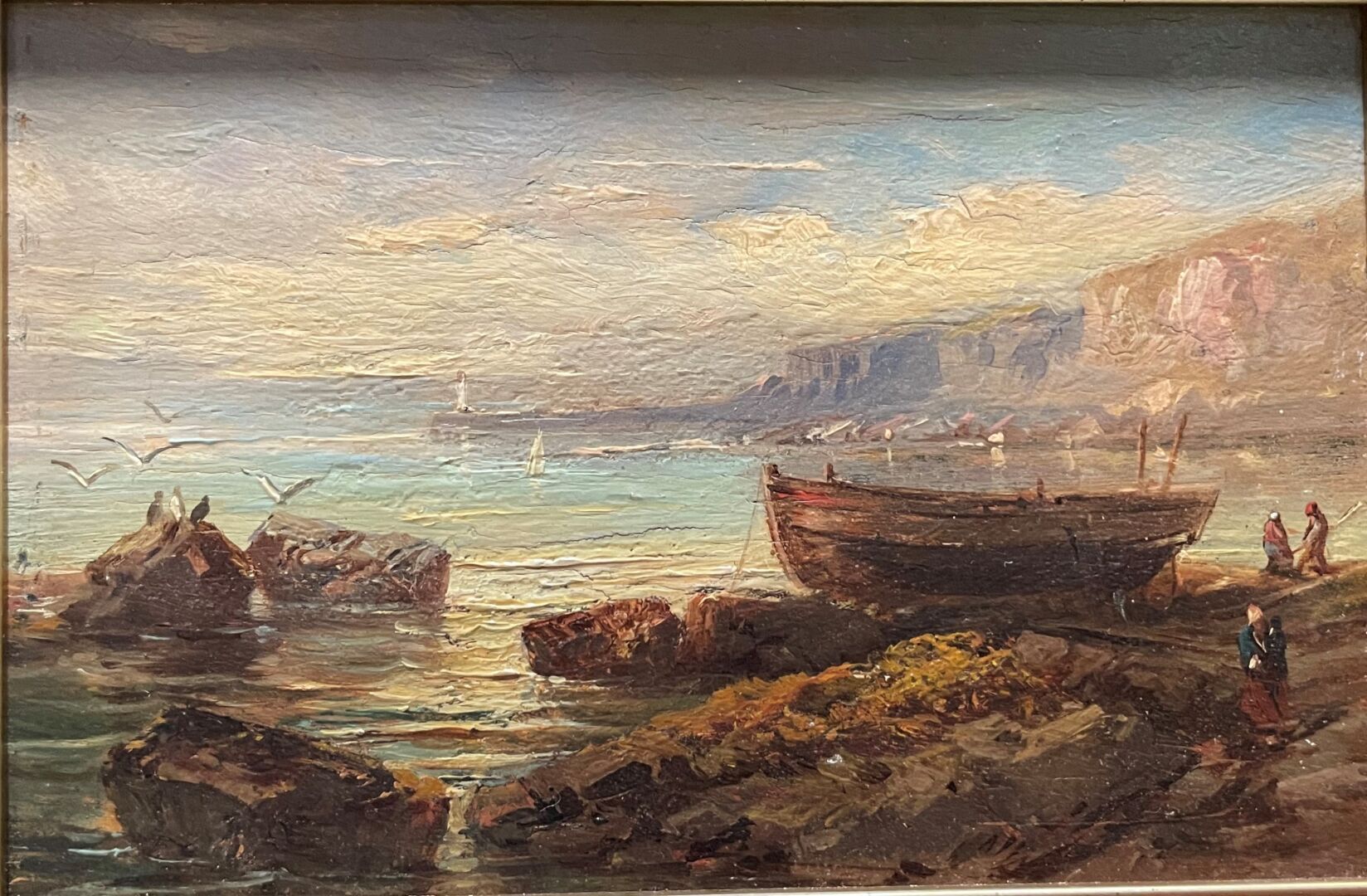 Null French school of the 19th century

Boat at the foot of the cliffs

Oil on p&hellip;