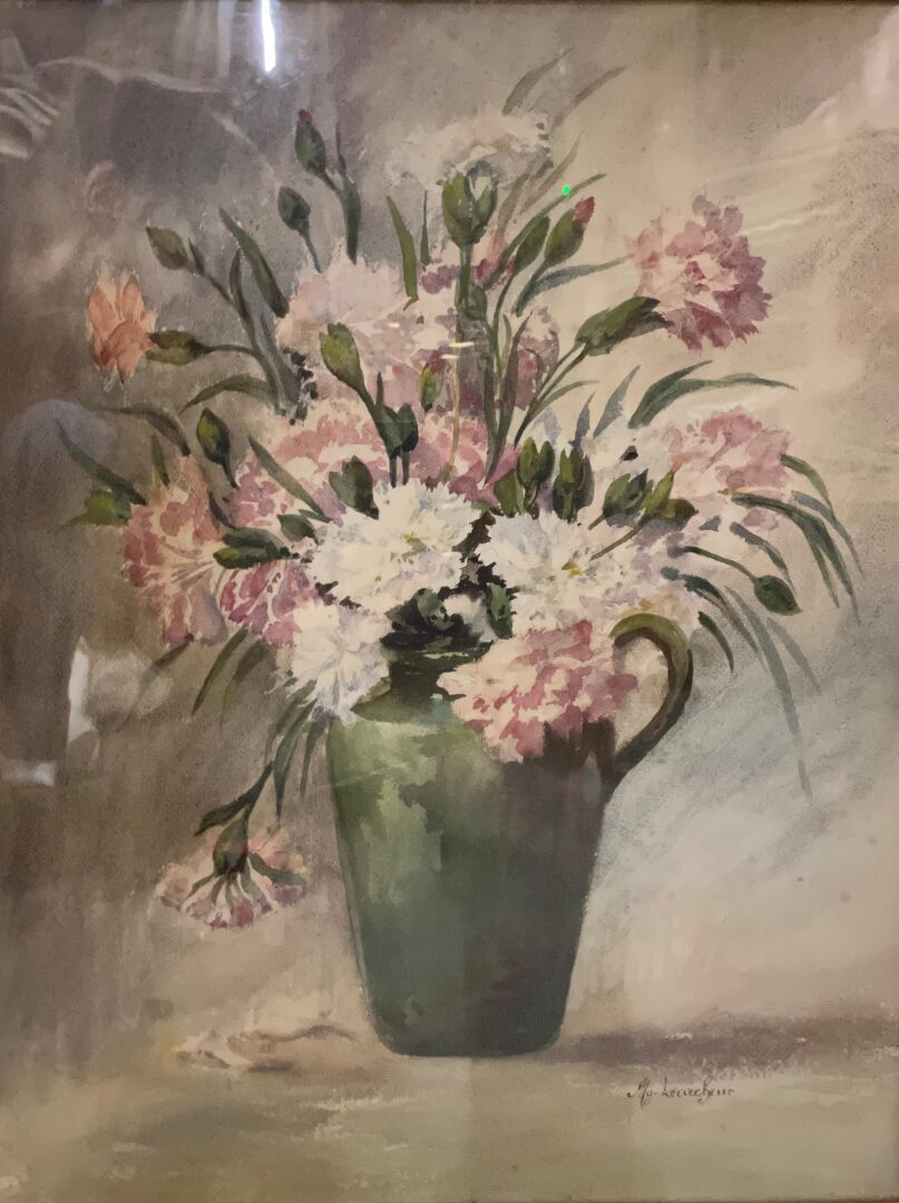 Null Marguerite LECACHEUR (XXème siècle) [2]

Pichet de fleurs

Vase de roses

D&hellip;