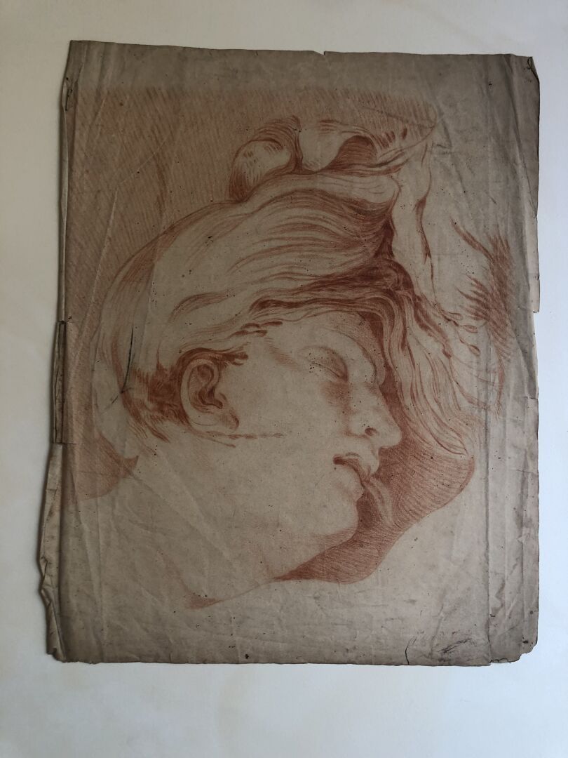 Null 孤独的人

一个被谋杀的女人的研究，18世纪末-19世纪初

纸上的Sanguine。

折叠，撕裂，针孔。

25 x 44 厘米