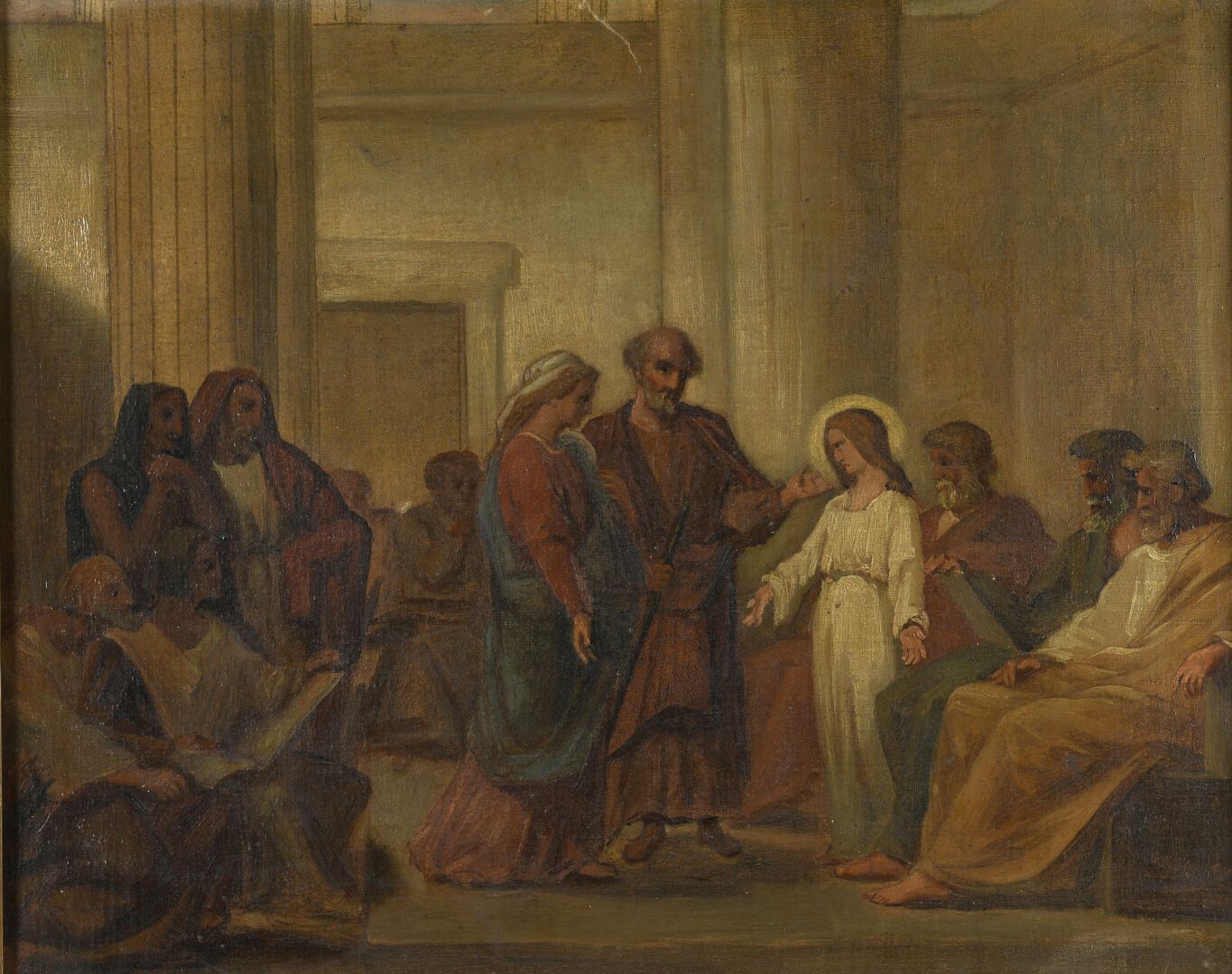 Null 19世纪法国学校
医生中的耶稣
在其原始画布上（Bovard）。
32,5 x 40,5厘米