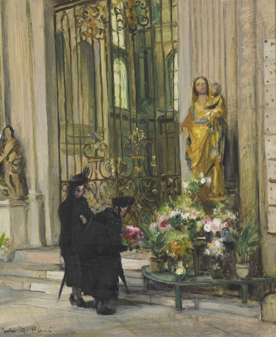 Null 儒勒-赫夫 (1887-1981)
献给圣母的花
布面油画，左下方有签名。
46 x 38厘米