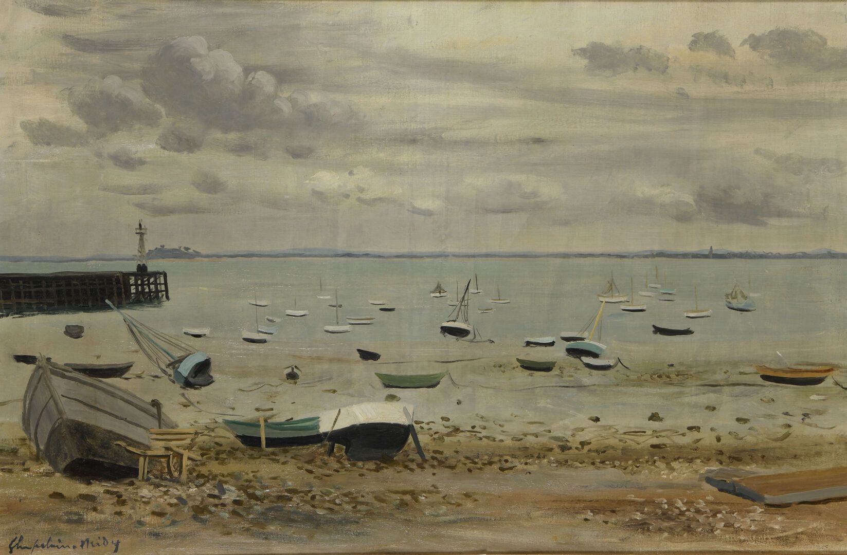 Null 罗杰-夏佩兰-米迪(1904-1992)
坎卡莱，退潮
布面油画，左下方有签名。
60 x 92 cm