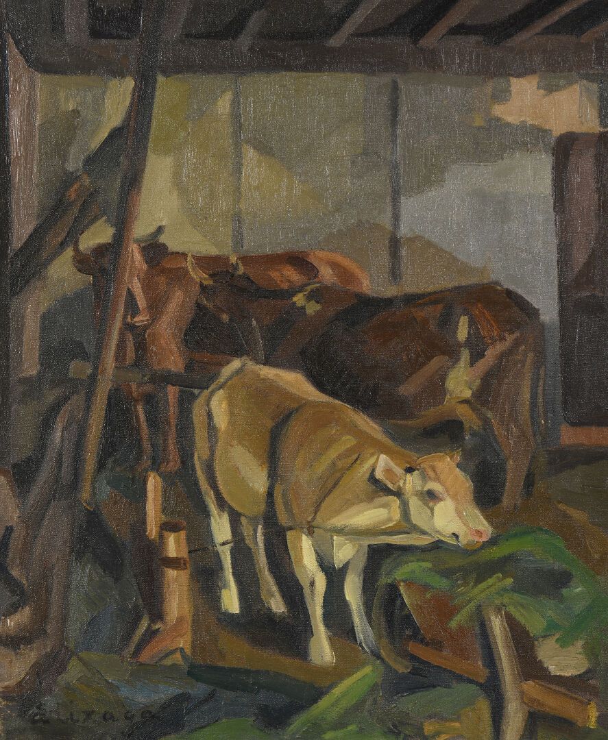 Null 埃莱娜-埃利扎加(1896-1981)
金牛
布面油画，左下角有签名和标题
在画框上。
55 x 46厘米