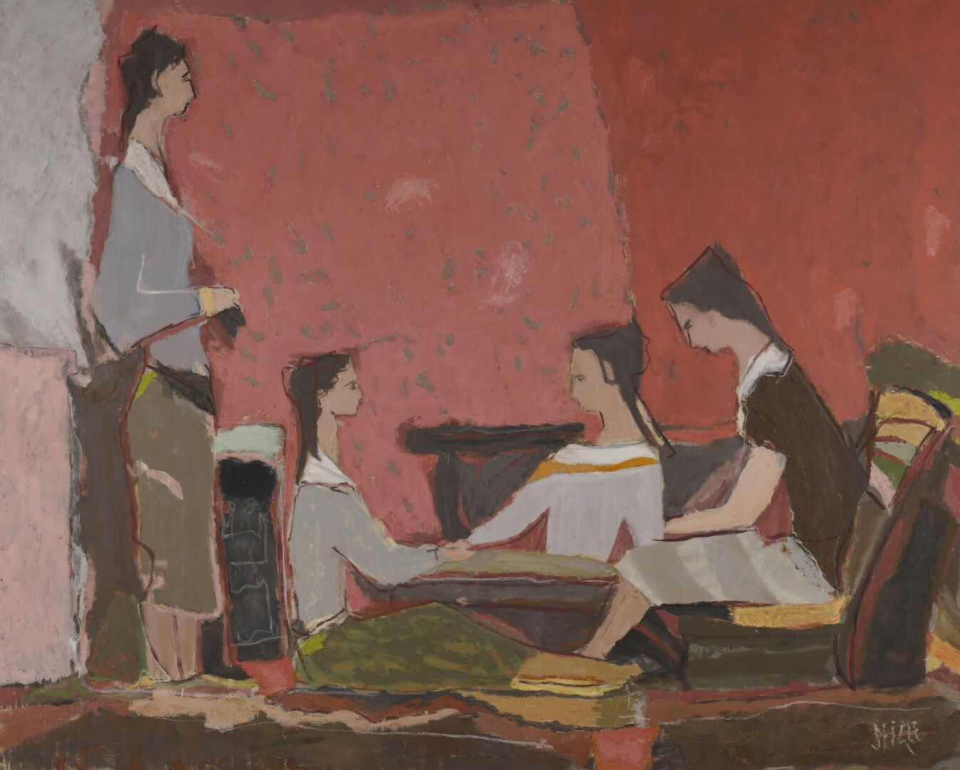 Null 亨利-朱利安（1907-1995）和诺-平（1912-1998），被称为西格尔。
马德兰号的女士们
布面油画，右下方有签名、
背面有会签。
130 x&hellip;
