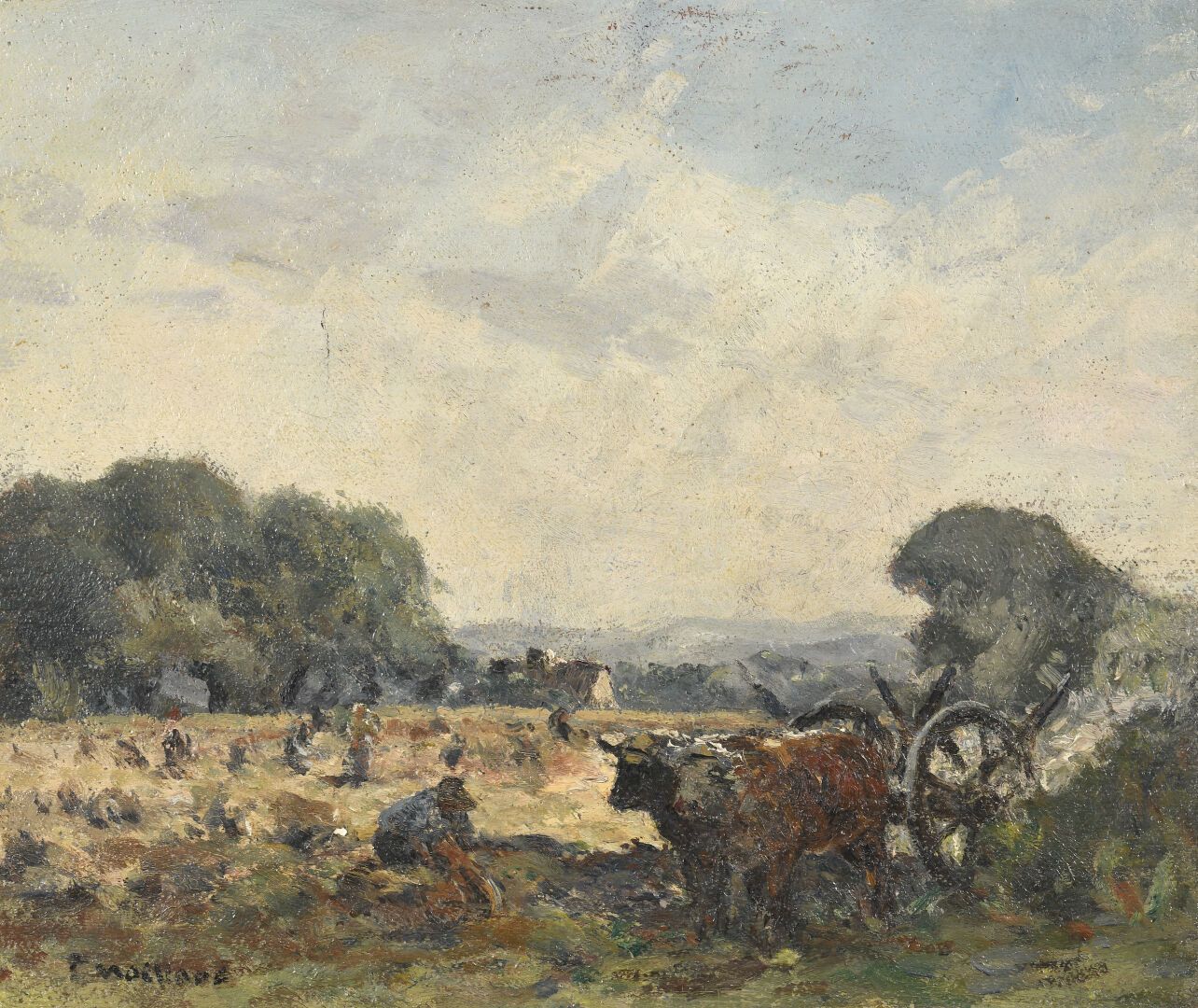Null Fernand MAILLAUD (1862-1948)
收获场景 
布面油画，左下角有签名。
46 x 53 cm