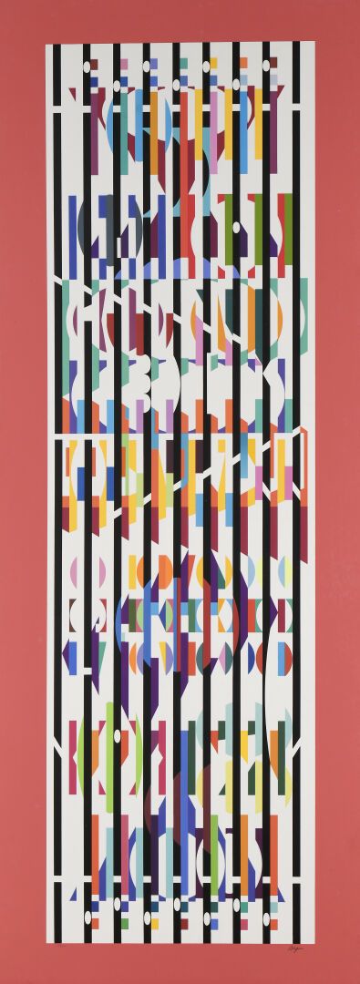 Null Yaacov AGAM (né en 1928)
[Composition cinétique - bordure parme].
Sérigraph&hellip;