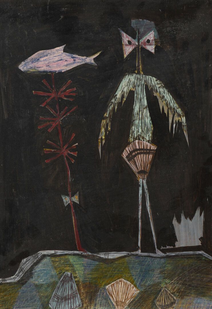 Null 亨利-朱利安（1907-1995）和
诺-平（1912-1998），被称为西格尔
明星舞者》，1940年
布面油画，背面有日期和标题。
37 x 26&hellip;