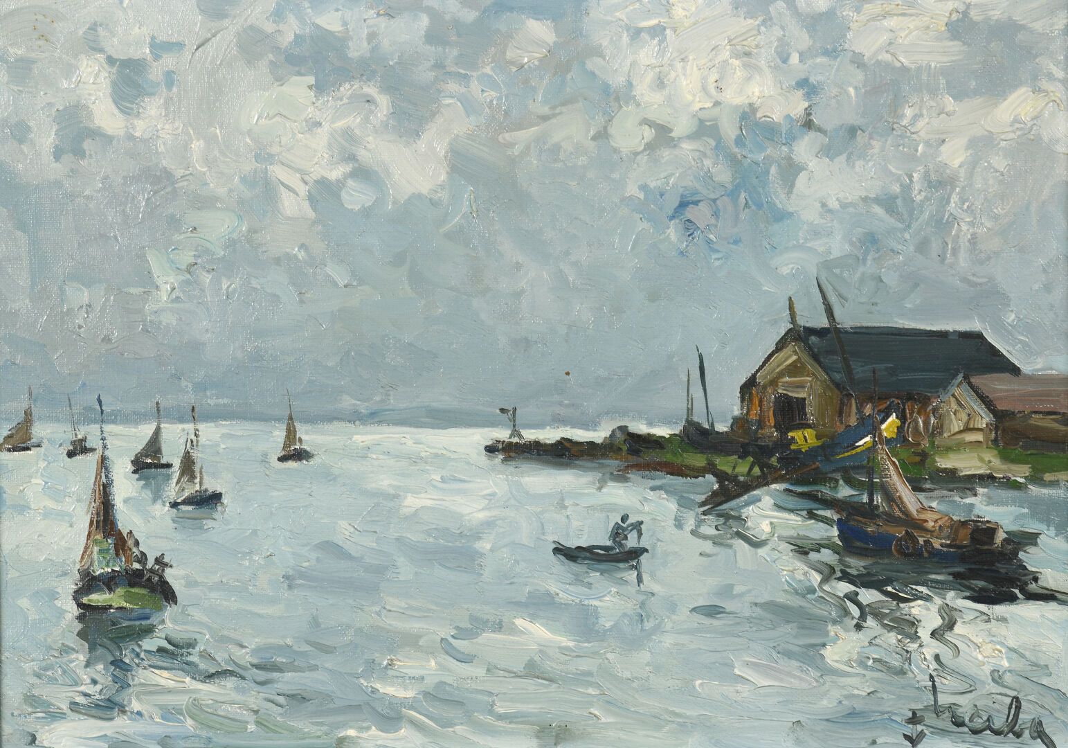 Null 费尔南-赫尔波 (1905-1995)
鸿福莱尔风景
布面油画，右下角有签名。
33 x 46 cm