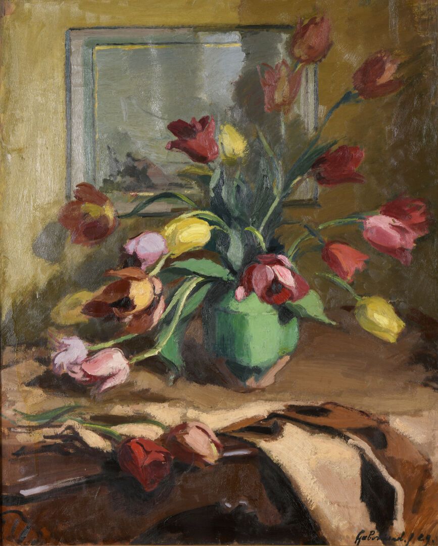 Null 何塞-加博里奥克斯 (1883-1995)
花瓶与一束花
布面油画，右下方有签名。
100 x 81 cm