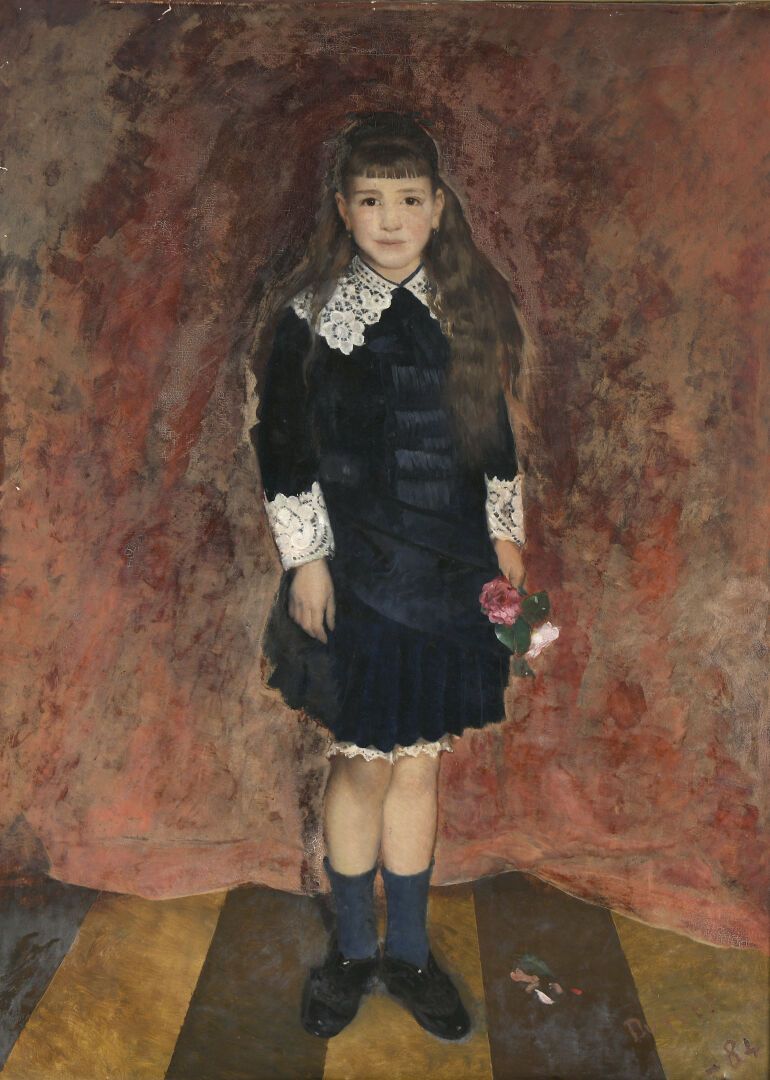 Null 阿尔贝利克-杜耶弗 (1859-1939)
一个年轻女孩的肖像，1884年
布面油画，右下方有签名和日期。
145 x 103