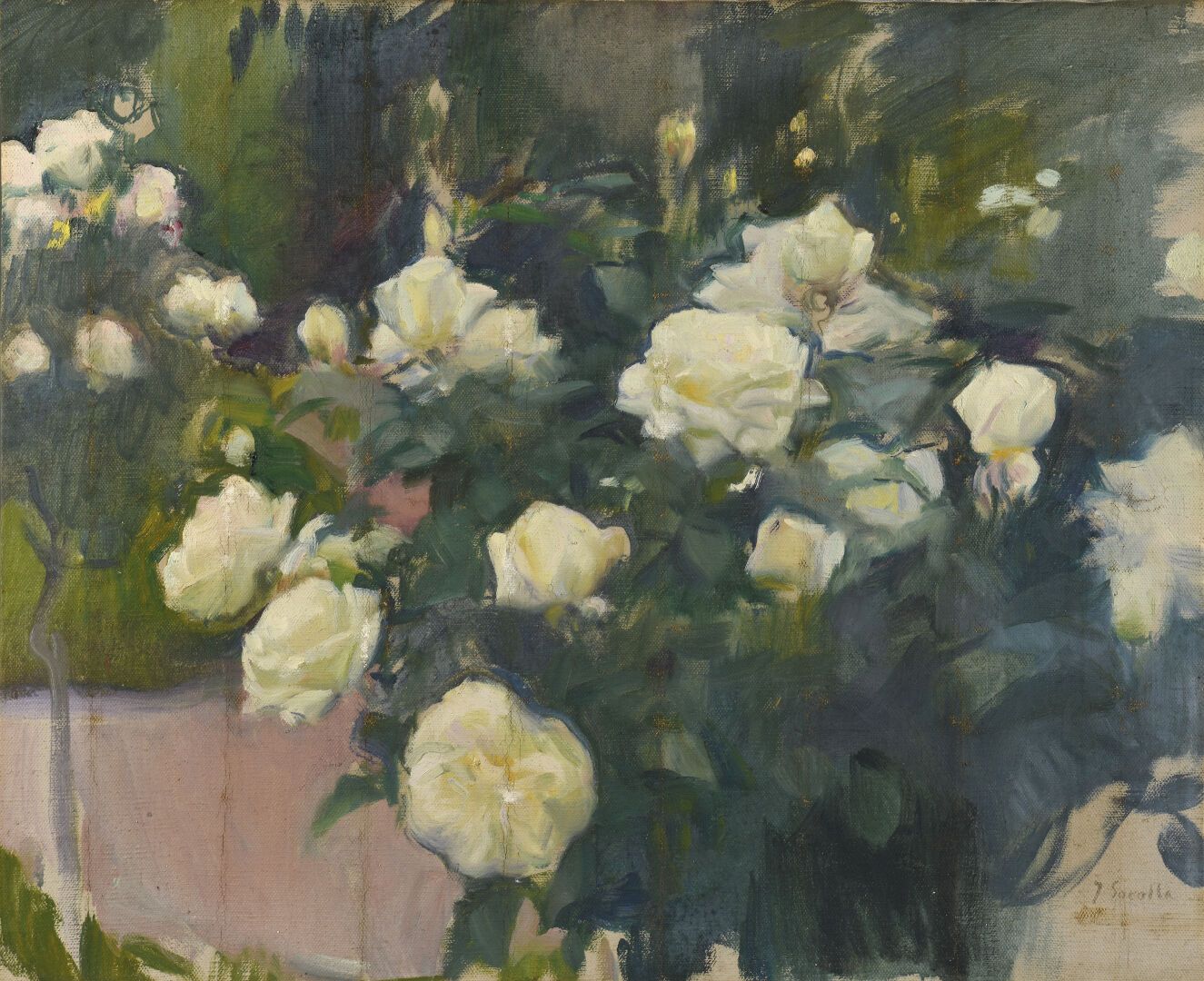 Null Joaquin SOROLLA Y BASTIDA (1863-1923)
Die weißen Rosen, 1916-1919
Öl auf Le&hellip;