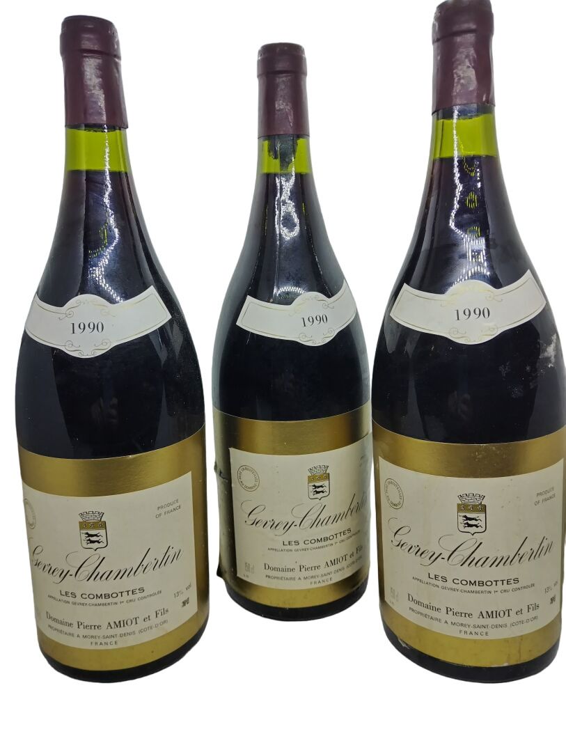 Null 3 magnums of GEVREY-CHAMBERTIN 1er Cru Les Combottes 1990 Domaine Pierre Am&hellip;