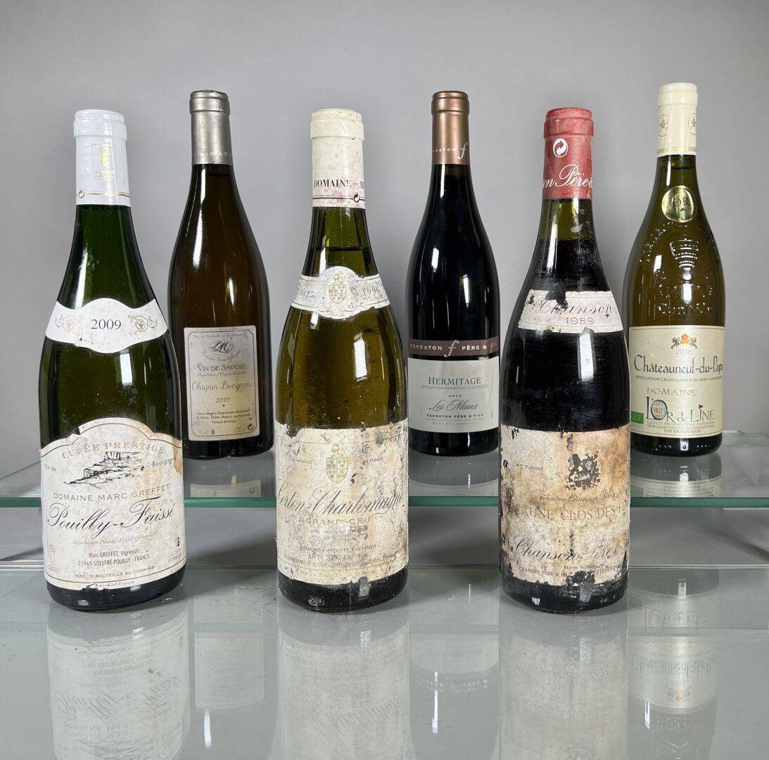 Null 6 bouteilles dont :
- 1 Domaine Marc Greffet Pouilly-Fuissé Cuvée Prestige &hellip;