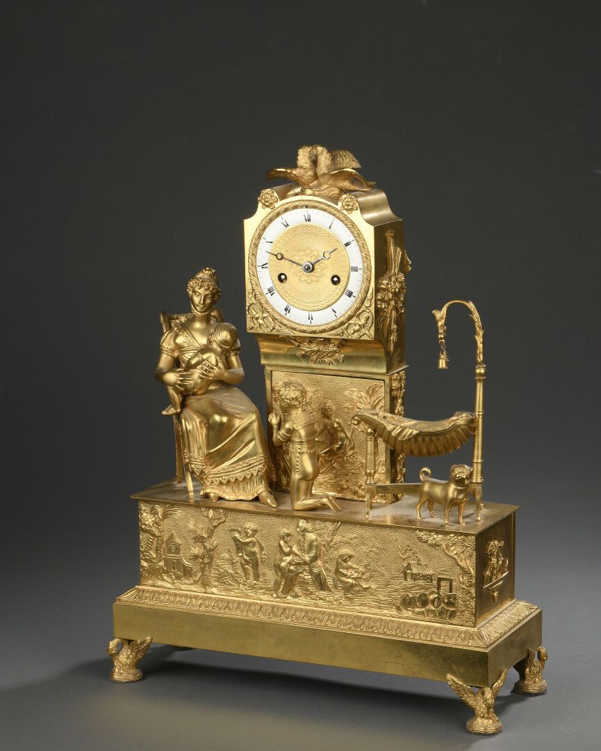 Null Reloj de sobremesa "à la naissance du Duc de Bordeaux" en bronce finamente &hellip;