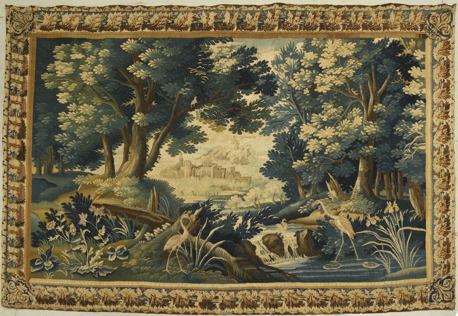 Null Verdure with two herons and a swan
Aubusson tapestry.
Late 18th century.
Wo&hellip;