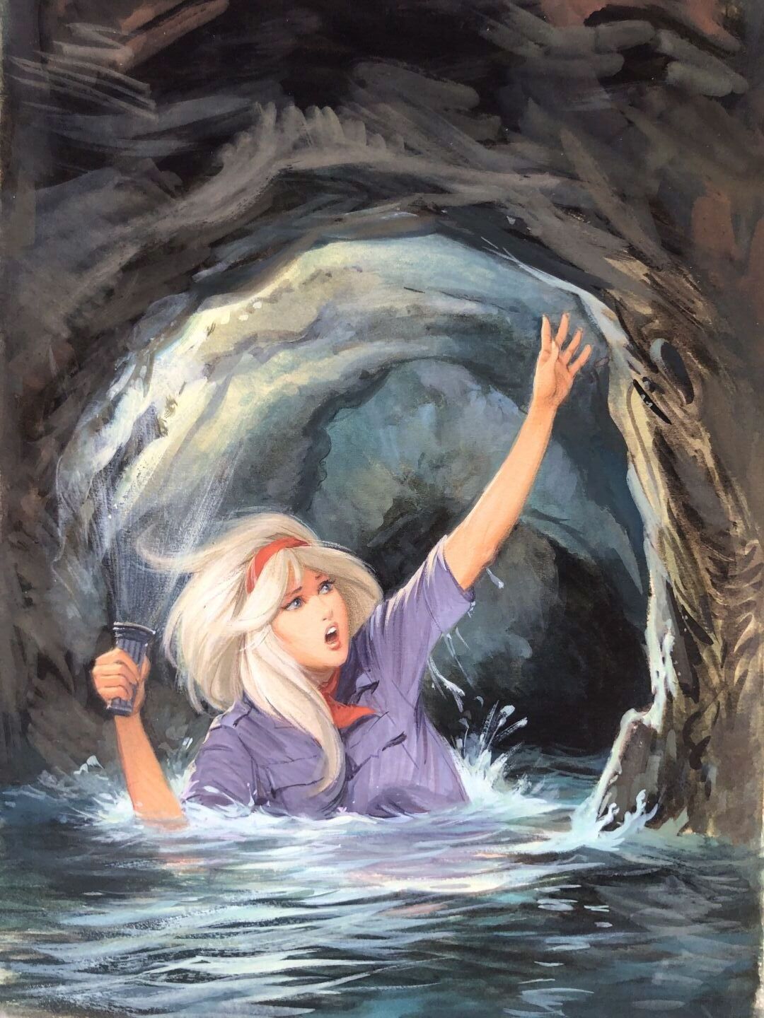 Null 西多布雷，让（1924-1988 年）
Alice et la rivière souterraine》，封面插图原件。
卡片水粉画，30.5 x 2&hellip;