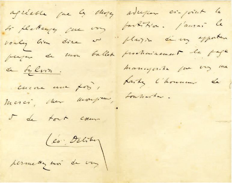 DELIBES Léo [Saint-Germain-du-Val, 1836 - Paris, 1891], compositeur français.
Le&hellip;