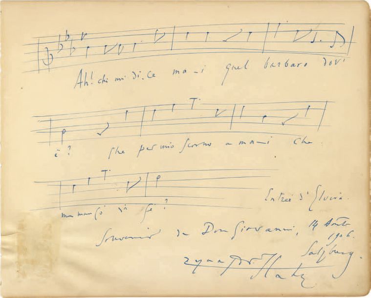 HAHN Reynaldo [Caracas, 1875 - Paris, 1947], compositeur français.
Page d'album &hellip;