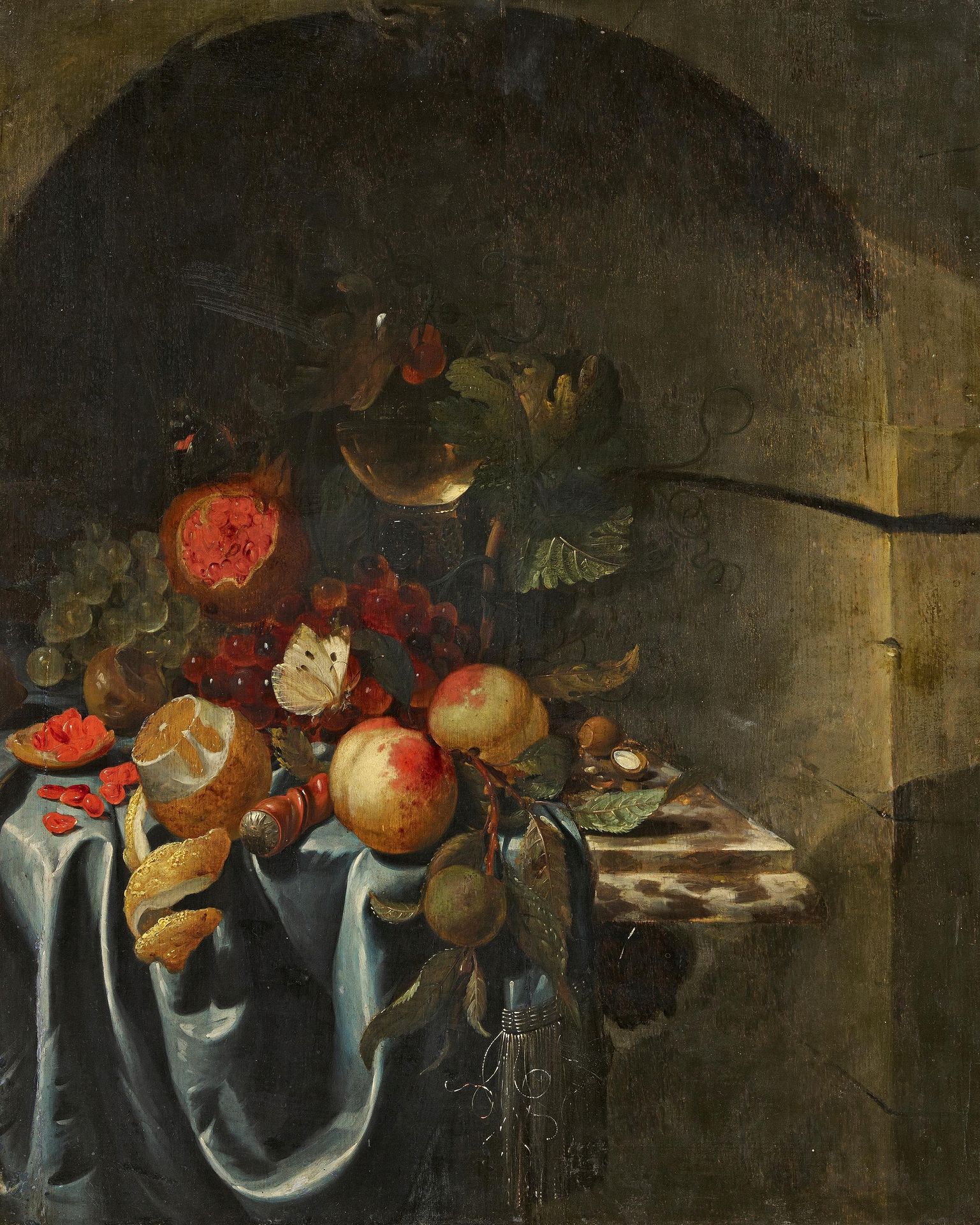 Jan Mortel MORTEL, JAN
Leyde ca. 1650 - 1719


Titre : Nature morte aux fruits. &hellip;