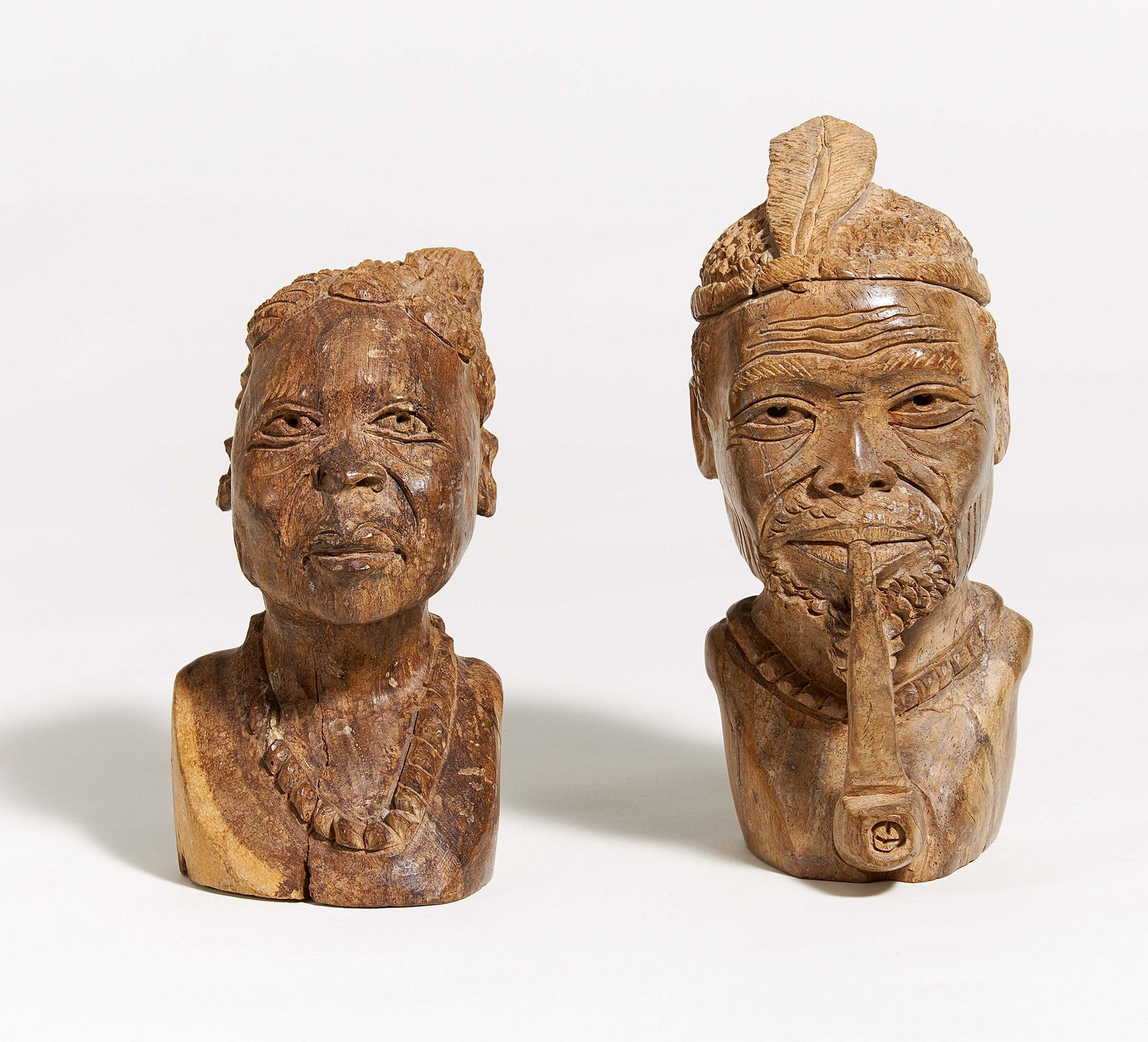 Null MALE AND FEMALE BUSTS. 

Origin: East Africa. 
Technique: Hardwood. 
Measur&hellip;