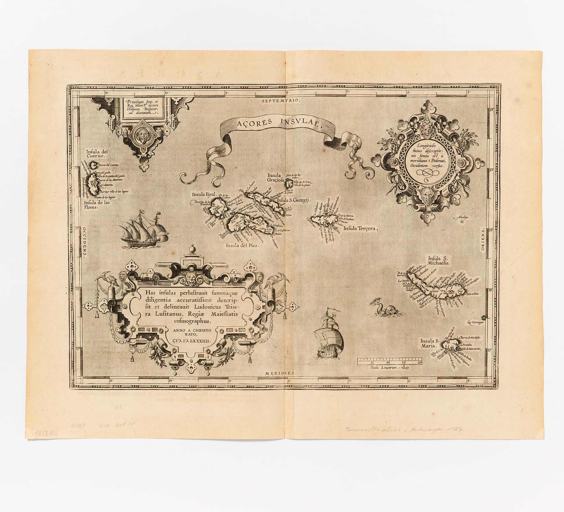 Antwerpen ACORES INSULAE - MAP OF THE AZORES. 

Antwerpen. 
Date: 1584. 
Maker/D&hellip;