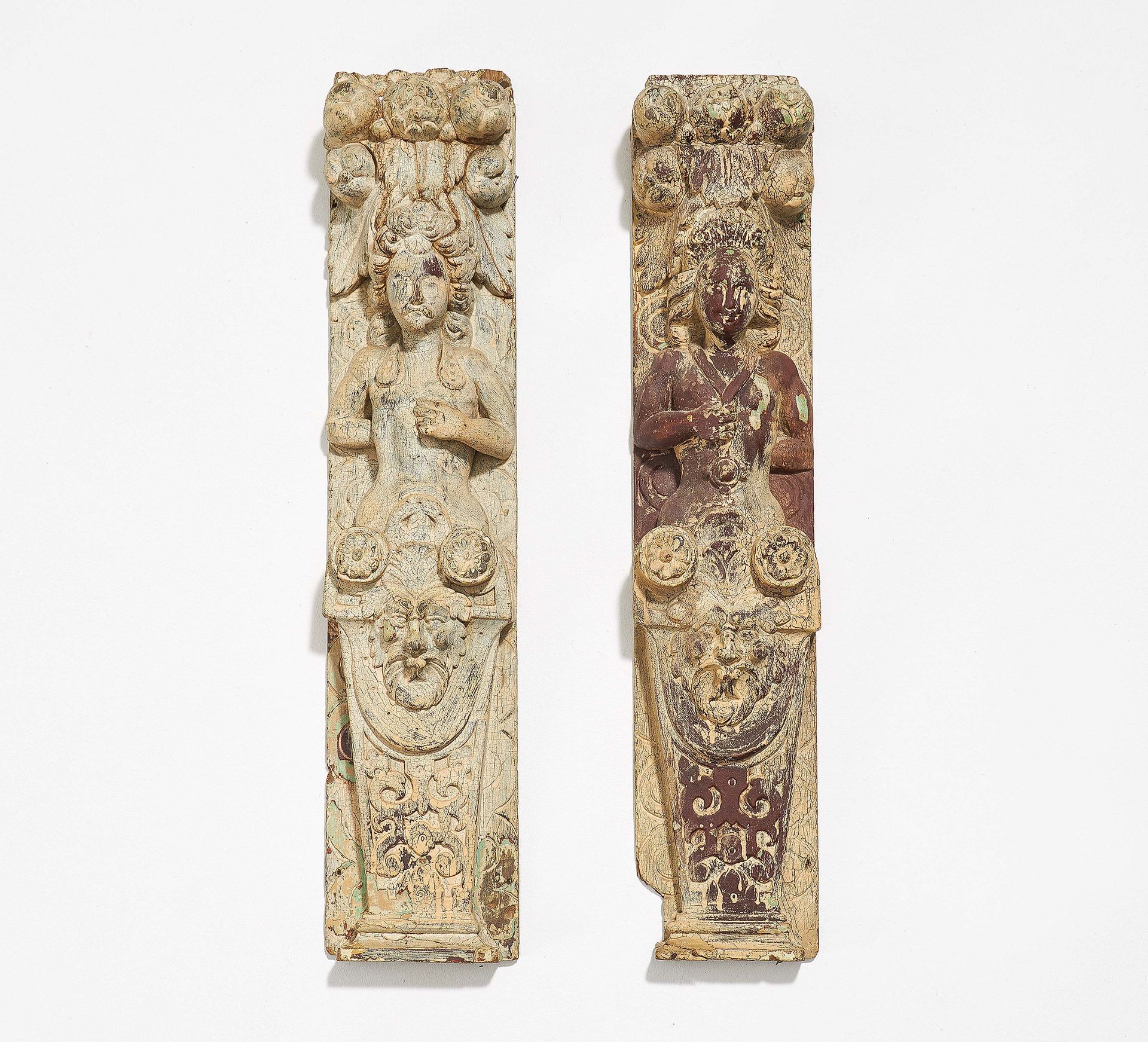 England PAIR WALL DECORATIONS WITH HERMA PILASTER. 

England. 
Date: Presumably &hellip;