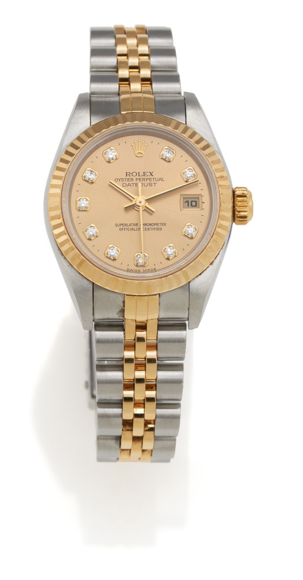 ROLEX ROLEX
手表。
瑞士，日内瓦。

自动，cal.2235。精钢，表圈镀金，表带编号AB12 62532 D-18，表盘镀金，11个指标，指针为金&hellip;