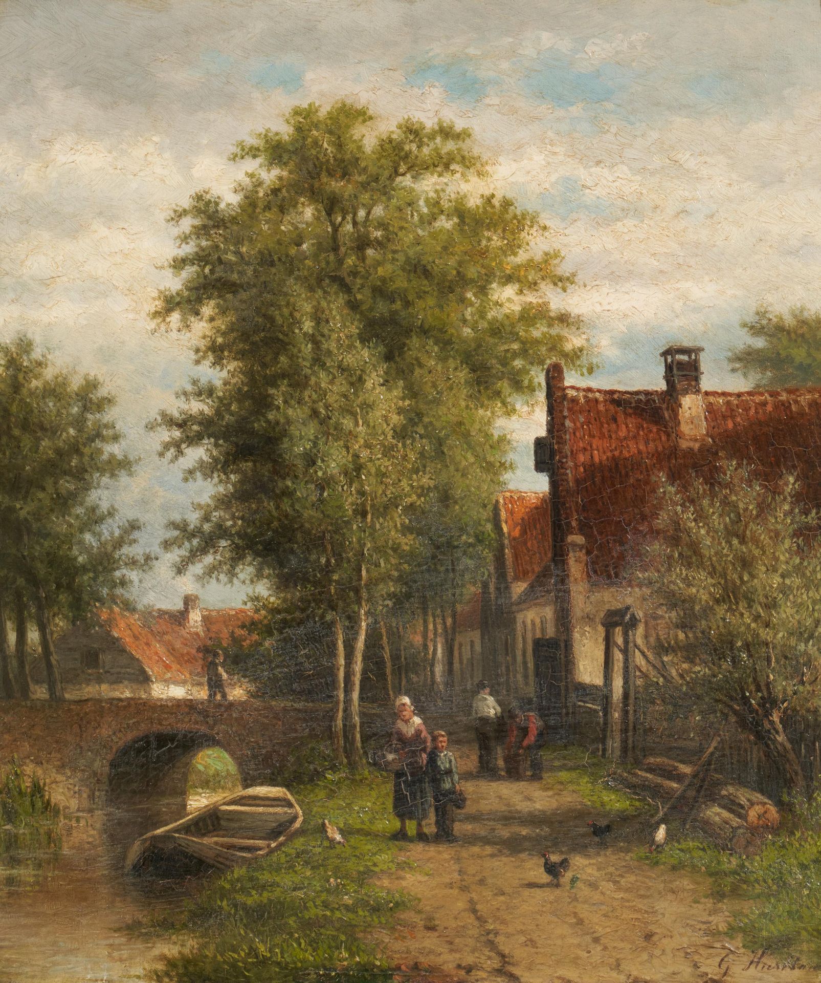 Georgius Heerebaart HEEREBAART, GEORGIUS
Amsterdam 1829 - 1915

Titel: Dorfstraß&hellip;