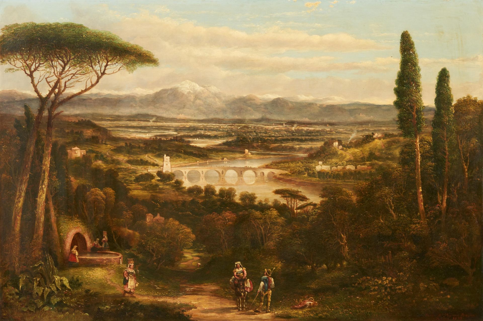 Walter McPherson Bayne BAYNE, WALTER MCPHERSON
1795 - 1859

标题： 罗马之前的台伯河谷与米尔维安桥。&hellip;