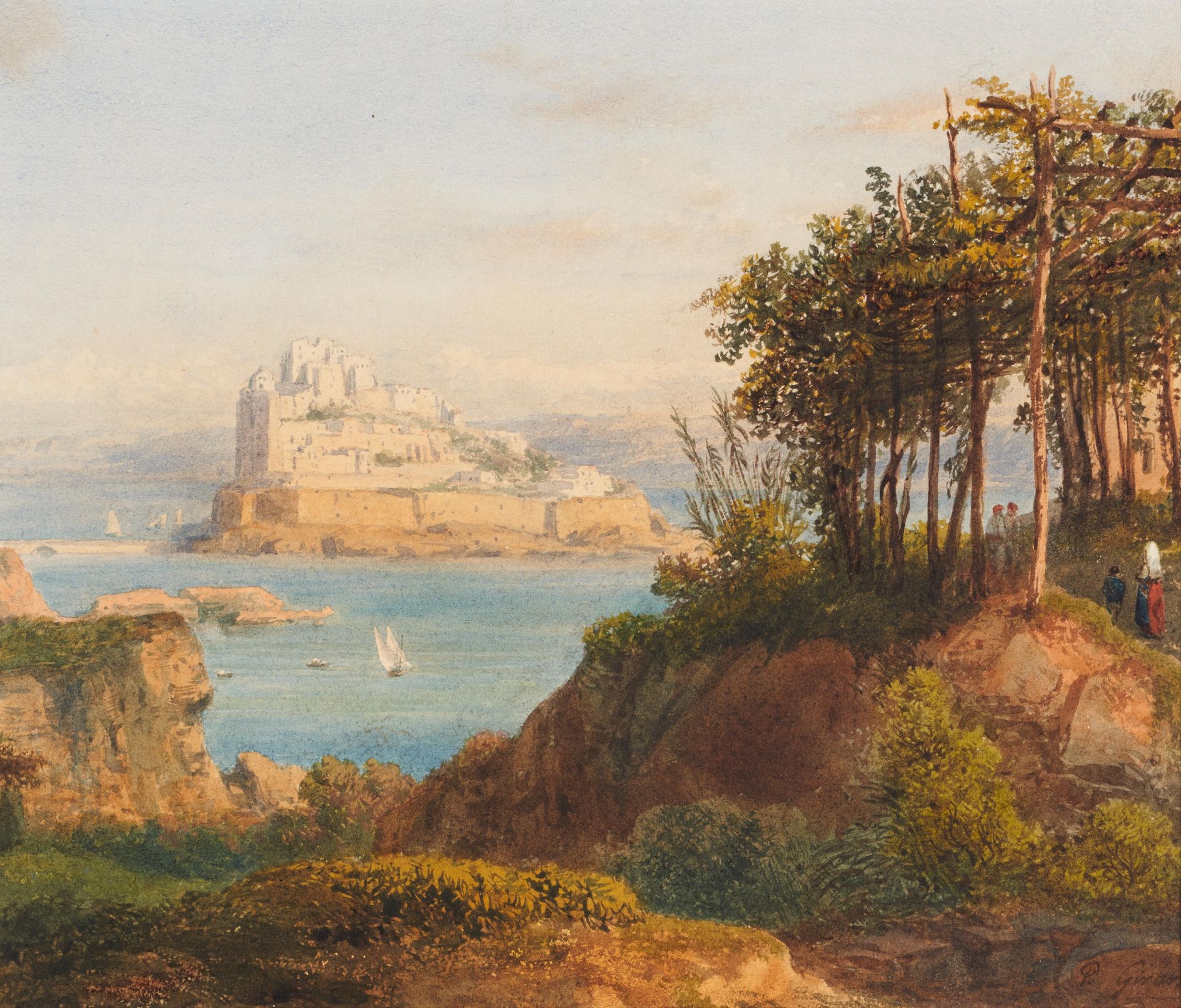 Paul Albert Girard GIRARD, PAUL ALBERT
Paris 1839 - 1920

标题： Ischia的景色。
技术： 纸上水&hellip;
